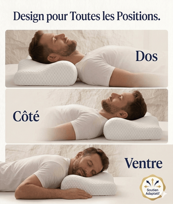 L'oreiller qui s'adapte a votre corps, pas l'inverse.